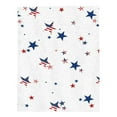 thumbnail image 1 of Yhmxh 4th Of July Decorations Blue White & Red Stripes Patriotic Decor Independence Day Blanket Household Flannel Blanket Travel Camping Night Reading Lunch Break for Memorial Day Independence Day, 1 of 2