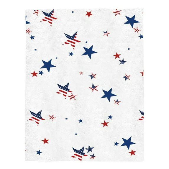 Yhmxh 4th Of July Decorations Blue White & Red Stripes Patriotic Decor Independence Day Blanket Household Flannel Blanket Travel Camping Night Reading Lunch Break for Memorial Day Independence Day