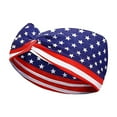 thumbnail image 1 of Yhmxh 4th of July Sports Headbands USA Patriotic Hair Accessories American Flag Headband Non Slip Elastic Red White and Blue Bandana Stars and Stripes Head Bands Independence Day Party Decorations, 1 of 5