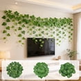 thumbnail image 1 of Yhmxh 5 Pack Artificial Green Leaves Vine Garlands, Green Hanging Ivy with Leaves, Artificial Greenery Hanging Vines for Wall, Ceiling, Patio, Wedding Party Home Indoor Outdoor Green Decoration, 1 of 7