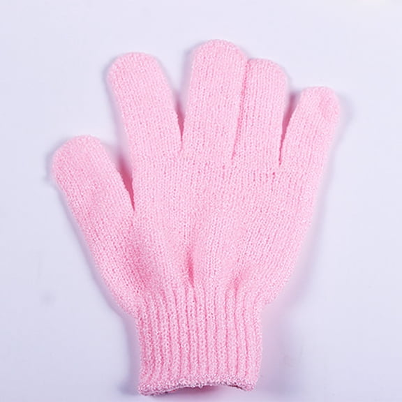 Yhmxh 5 Pcs Exfoliating Gloves for Shower, Hand Exfoliating Glove Body Scrubber Loofah Washing Gloves for Shower, Spa, Massage and Body Scrubs, Dead Skin Cell Remover for Women Men (Pink)