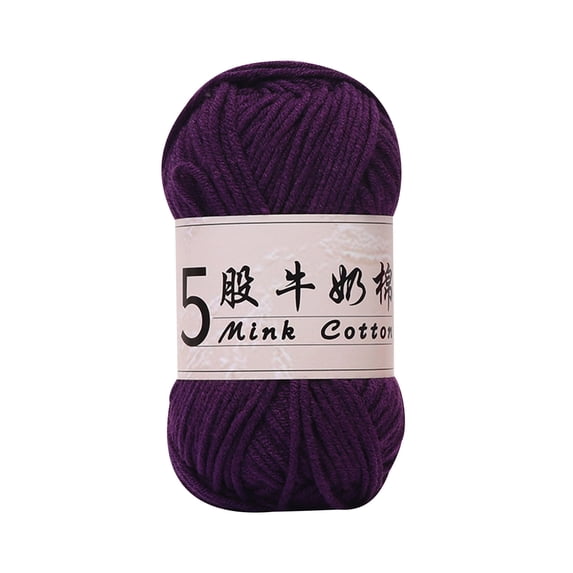 Yhmxh 5-Ply Cotton Yarn 50g per Skein, Soft Milk Cotton Knitting Crochet Yarn, Beginner Friendly Thick Hand Knitting Thread, Breathable Warm DIY Craft Yarn for Sweaters Scarves Dolls Hats Blankets