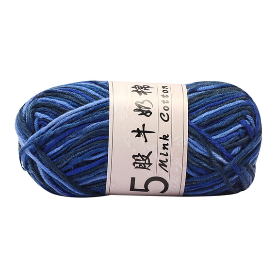Yhmxh 50 g Crochet Yarn, 5-Ply Multi-Colored Cotton Knitting Yarn, Gradient Hand Knitting Weaving Yarn Crochet Thread, Skin Friendly DIY Craft Yarn for Hats Blankets Beginners Crocheting Supplies