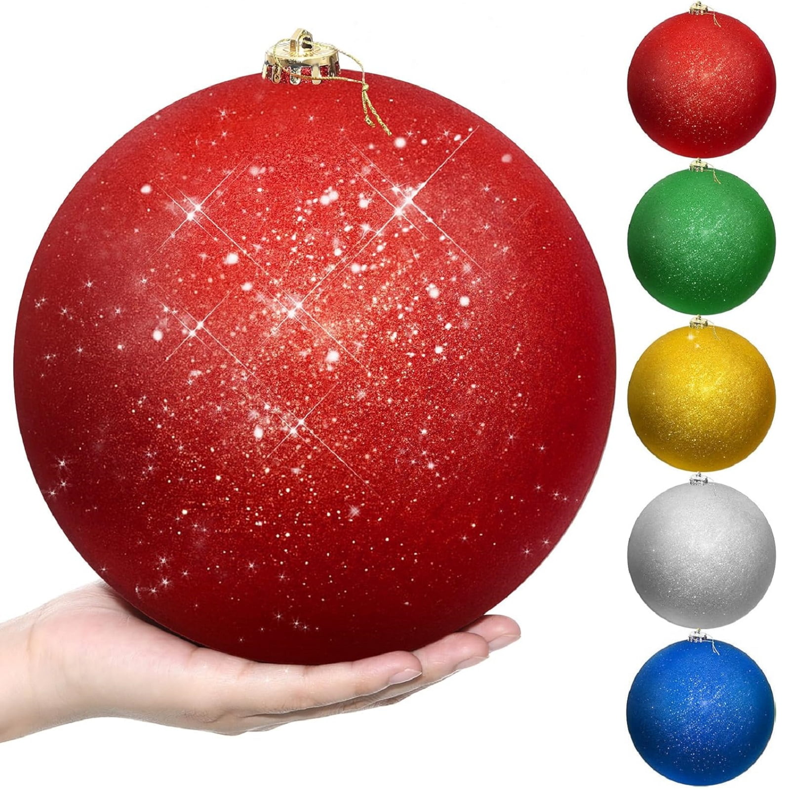 Yhmxh 6" Extra Large Christmas Balls Ornaments, Glitter Oversized ...