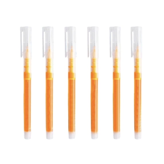 Yhmxh 6 Pack Yellow Gel Pens Set, 0.5mm Fine Point Transparent Liquid Ink Rollerball Gel Pens , Smooth Writing Journaling Pens, Quick Dry Ink Note Taking Marker Pens for Planner Drawing Sketching