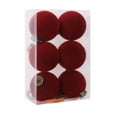 thumbnail image 1 of Yhmxh 6 Pcs Velvet Christmas Ball Ornaments, 3.15 Inch Flocked Christmas Tree Decor Balls, Soft Plush Xmas Hanging Baubles Set for Christmas Tree, Wreath, Holiday Indoor Home Party Decoration, 1 of 6