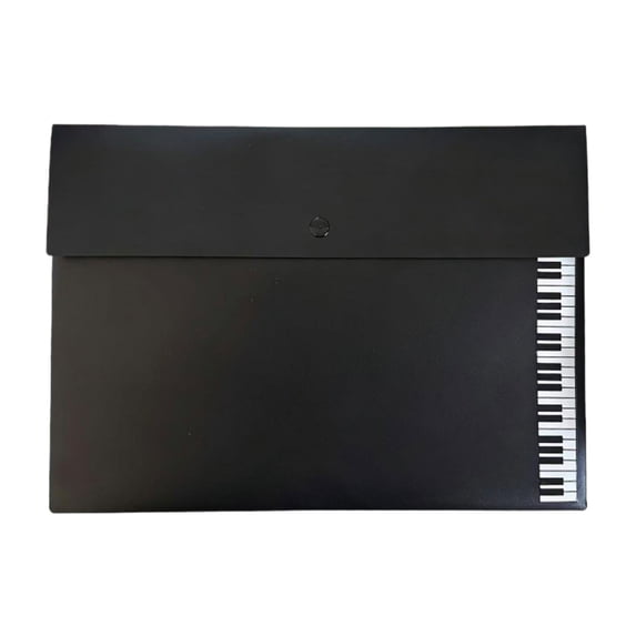Yhmxh A4 Document Bag with Snap Closure, Piano Print Waterproof Music Sheet Folder, Portable Travel Envelope Portfolio Case File Storage Organizer for Office Supplies