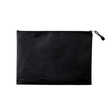 Yhmxh A4 File Envelope Zipper Pouch, Lightweight Nylon File Folders, Waterproof A4 Document Organizer Zipper Bag, Suitable for Documents Tablet Phone Stationery (Black)