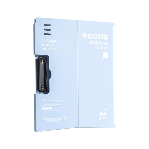 Yhmxh A4 Foldable Clipboard with Side-Mounted Metal Clip, 360°Cover Folder Clipboard Portable Plastic Document Folder, Protective Cover & Storage Slots for Office, Nurses & Business Use