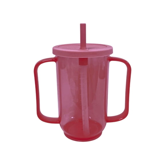 Yhmxh Adult Sippy Cups for Elderly 12oz Sippy Cup with 2 Handles No Spill Cups for Adults Straw Cups Cups, Spill Proof Dysphagia Cup with Straw for Disabled Patients Limited Mobility