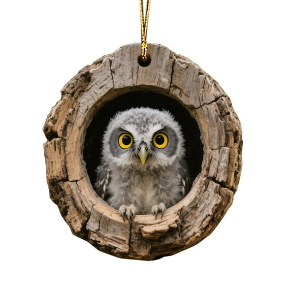 Yhmxh Animal Christmas Ornament, 2D Flat Acrylic Forest Animal Decoration, Forest Animal Decoration, Acrylic Hanging Woodland Pendant for Xmas Tree Decorations, Hanging Ornament Home Party Decor
