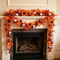 thumbnail image 1 of Yhmxh Artificial Fall Maple Leaf Garland, Autumn Hanging Vine with Pumpkin, 6ft Outdoor Fall Floral Garlands Halloween Decor for Mantel, Door, Wall, Outdoor Indoor Harvest Party Decorations, 1 of 6