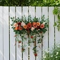 thumbnail image 1 of Yhmxh Artificial Rose Hanging Floral Swag, 23.62in Wide Flower Wall Hanging Decor with Trailing Vines, Rose Greenery Swag for Front Door, Wall, Window, Wedding Arch, Outdoor Indoor Floral Decorations, 1 of 6