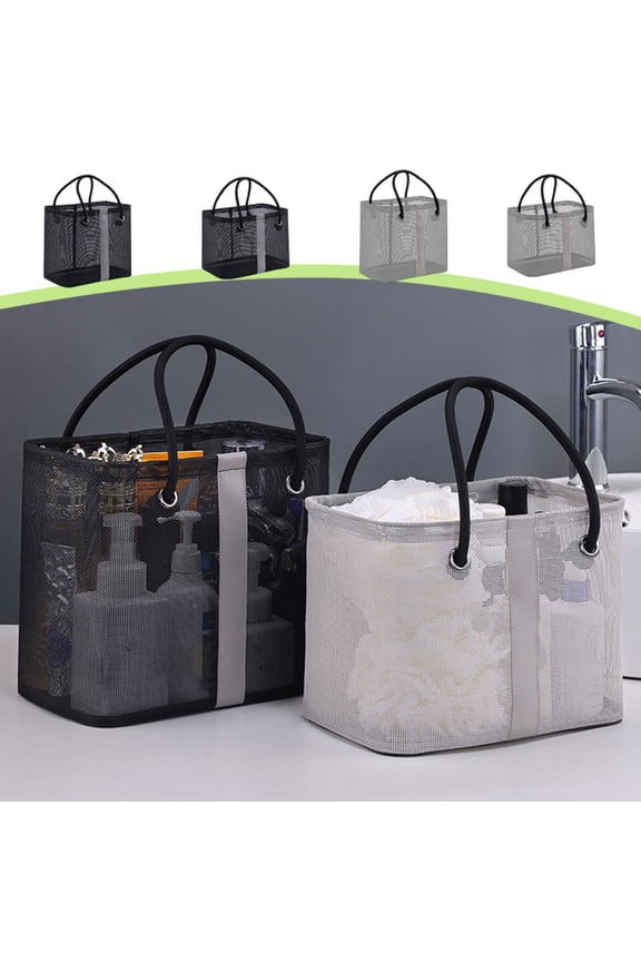 Bath Storage Shower Caddy Basket for Bathroom, Portable Shower Caddy Bag Cleaning Supply Storage Organizer, Mesh Beach Bag Tote Bag for Women, Foldable Swim Large Beach Tote Bag for Dorm Beach