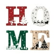 thumbnail image 1 of Yhmxh Buffalo Check Plaid Christmas Wreaths for Front Door, 4pcs Rustic Burlap Wooden Christmas Decor Hanging Home Signs Winter Wreaths for Door Wall Window Holiday Xmas Home Decorations, 1 of 6