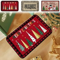 Yhmxh Buffalo Plaid Door mats Xmas Trees Merry Christmas Red Doormat 24"x16" Decorative Holiday Rugs Indoor Outdoor Front Door Welcome Mats Winter Doormats for Porch Entrance Entryway