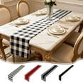thumbnail image 1 of Yhmxh Buffalo Plaid Linen Table Runner, 72 Inch Long, Rustic Farmhouse Dresser Runners Cover Top for Bedroom, Classic Gingham Tabletop Table Decor for Birthday Party Decorations, 1 of 7