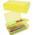 thumbnail image 1 of Yhmxh C Pencil Box, Double Layer Large Capacity Pencil Box, Hard Pen Case with Snap-tight Lid, Plastic Pencils Case for Office Supplies Pen Boxes, Storage Organizer for Gel Pens Erasers-Transparent, 1 of 6