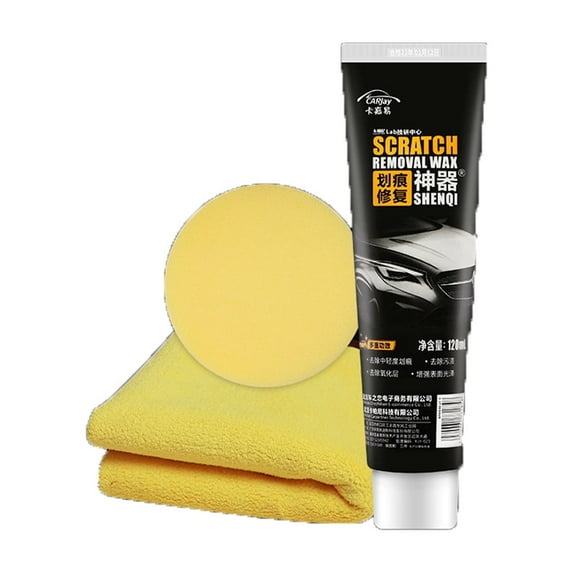 Yhmxh Car Scratch Removal Wax 120ml, Car Scratch Repair Paste, 5 Seconds Car Scratch Repair Paste, Premium Car Scratch Remover Kit with Wipe & Sponge for Vehicles for Scratches Car Accessories