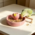 thumbnail image 1 of Yhmxh Ceramic Bird Feeding Bowl, Cute Bird Food Dish, Splatter Proof Parrot Cockatiel Feeder Dish, Heavy Base Ceramic Bird Feed Bowl for Small Medium Parrots Pet Bird Cage Daily Feeding Supplies, 1 of 6