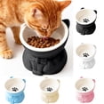 thumbnail image 1 of Yhmxh Ceramic Elevated Cat Bowls, Wide Raised Cat Bowls for Food and Water, Shallow Cat Food Dish Whisker Friendly, Anti Vomit Cat Bowl Microwave and Dishwasher Safe, Great Height for Cat Puppies, 1 of 7