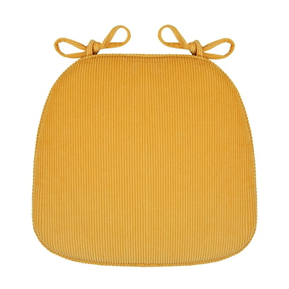 Yhmxh Chair Cushions for Dining Chairs, 2" Thick Seat Cushions for Kitchen Chairs, D-Shaped Chair Pads with Washable Cover, Indoor Seat Cushions with Ties and Non Slip Backing, 17"x 16"