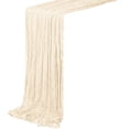 thumbnail image 1 of Yhmxh Cheesecloth Table Runner 35"x118", Boho Table Runner Decor Soft Gauze Rustic Wrinkle Wedding Table Decor for 10ft Table Birthday Party, Baby Shower, Bridal Shower, Home & Event Decor, 1 of 6