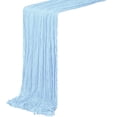 thumbnail image 1 of Yhmxh Cheesecloth Table Runner 35"x118", Boho Table Runner Decor Soft Gauze Rustic Wrinkle Wedding Table Decor for 10ft Table Birthday Party, Baby Shower, Bridal Shower, Home & Event Decor, 1 of 4