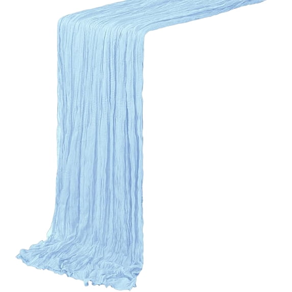 Yhmxh Cheesecloth Table Runner 35"x118", Boho Table Runner Decor Soft Gauze Rustic Wrinkle Wedding Table Decor for 10ft Table Birthday Party, Baby Shower, Bridal Shower, Home & Event Decor