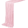 thumbnail image 1 of Yhmxh Cheesecloth Table Runner 35"x118", Boho Table Runner Decor Soft Gauze Rustic Wrinkle Wedding Table Decor for 10ft Table Birthday Party, Baby Shower, Bridal Shower, Home & Event Decor, 1 of 6
