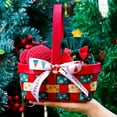 thumbnail image 1 of Yhmxh Christmas Baskets for Gifts Empty Hand-Woven Rectangle Red & Green Storage Baskets with Handle, Small Xmas Tote Basket Buffalo Plaid Gift Baskets for Holiday Decorative Present Wrapping, 1 of 6