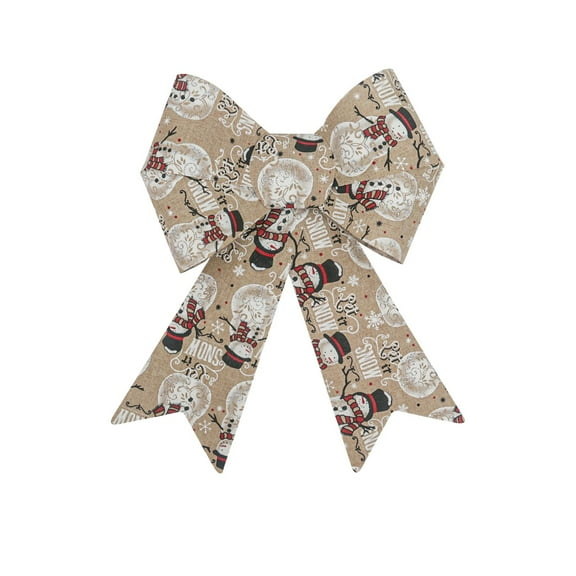 Yhmxh Christmas Bows for Wreaths, Christmas Wreath Bows, Santa Claus Bows for Xmas Tree, Snow Bows for Front Door, Christmas Decor, Burlap Bows for Wreath Indoor Outdoor Wall Decorations