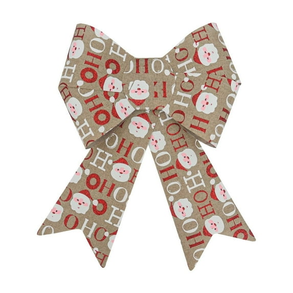Yhmxh Christmas Bows for Wreaths, Christmas Wreath Bows, Santa Claus Bows for Xmas Tree, Snow Bows for Front Door, Christmas Decor, Burlap Bows for Wreath Indoor Outdoor Wall Decorations