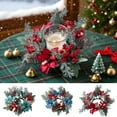thumbnail image 1 of Yhmxh Christmas Candle Rings Wreath Red Berry Garland Ring Holder Pinecones Wreaths Artificial Berries Snowy Pine Garland Candle Ring Holder for Christmas Wedding Home Table Centerpiece, 1 of 7