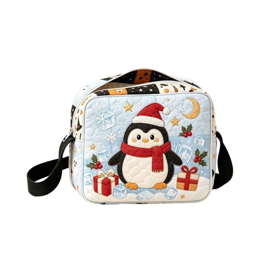 Yhmxh Christmas Crossbody Bag for Women Men, Cute Christmas Pattern Shoulder Purse, Festive Zipper Sling Handbag with Adjustable Strap, Holiday Casual Cross‑Body Pouch for Xmas Party Daily Use