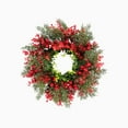 thumbnail image 1 of Yhmxh Christmas Decor Christmas Red Berry Wreath Decor Artificial Pine Holly Berry Wreath Xmas Door Hanging Garland with Red Berries and Pine Needles for Xmas Home Farmhouse Wall Outdoor, 1 of 6