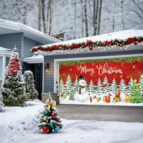 Yhmxh Christmas Garage Door Cover Banner Decorations 7x16ft Decorations, with Magnetic Hook and Elastic Cord for Easy Installation, Christmas Decoration Banner Backdrop for Garage Door Party Wall