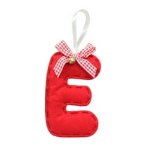 Yhmxh Christmas Initial with Bow, Red Christmas Tree Ornaments, Personalized DIY Christmas 26 Letters Ornaments Christmas Decoration Xmas Tree Hanging Decor, Farmhouse Felt Monograms Decoration