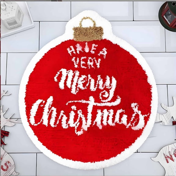 Yhmxh Christmas Round Area Rug 23.6In Christmas Tree Washable Rug Carpet Non-Slip Floor Mat Soft Rugs for Living Room Entryway Bedroom Study Playing Carpet Christmas Decor on -Merry Christmas