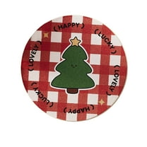 Yhmxh Christmas Round Area Rug Non-Slip Doormat Xmas Non-Slip Floor Mat Merry Christmas Tree Round Area Rug Carpet for Bedroom Living Room Study Playing Carpet, 24" Machine Washable