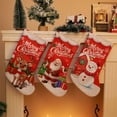 thumbnail image 1 of Yhmxh Christmas Stockings Personalized Christmas Stockings, Xmas Stockings Fireplace Hanging Stockings with Plush Cuff, Santa Snowman Reindeer Elf for Holiday Decor,Christmas Tree Decoration, 1 of 7