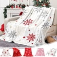 thumbnail image 1 of Yhmxh Christmas Throw Blanket, Snowflake Throw Blanket Xmas Winter Blanket for Couch Lightweight Flannel Christmas Blanket, Warm Plush Holiday Decorative Throw Fuzzy Plush Fleece Blankets and Throws, 1 of 7