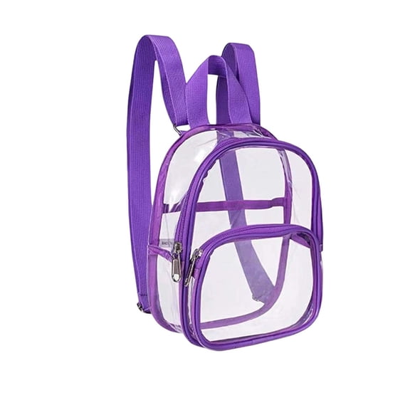Yhmxh Clear Backpack for Stadium Events Small Clear Bag with Front Pocket, 8.9" Waterproof Stadium Approved Transparent PVC Backpack, Adjustable Women Backpack for Concert Sport Travel