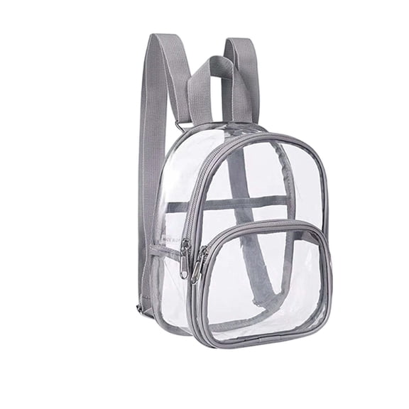 Yhmxh Clear Backpack for Stadium Events Small Clear Bag with Front Pocket, 8.9" Waterproof Stadium Approved Transparent PVC Backpack, Adjustable Women Backpack for Concert Sport Travel