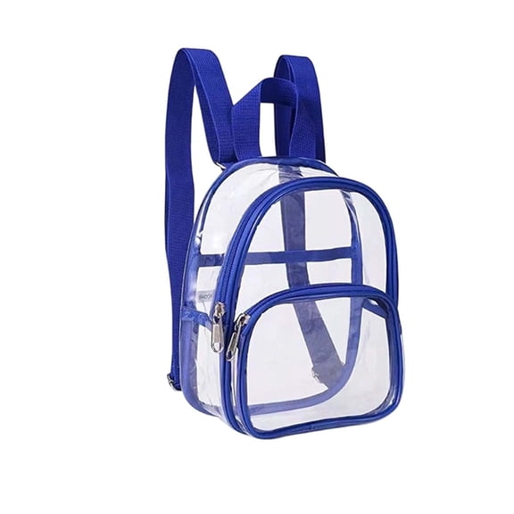 Yhmxh Clear Backpack for Stadium Events Small Clear Bag with Front Pocket, 8.9" Waterproof Stadium Approved Transparent PVC Backpack, Adjustable Women Backpack for Concert Sport Travel