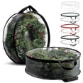 thumbnail image 1 of Yhmxh Clear Christmas Wreath Storage Container, 24 Inches Xmas Wreath Storage Bag, Plastic Christmas Garland Container Protector with Dual Zippers and Reinforced Handles for Xmas Seasonal Wreath, 1 of 7