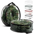 thumbnail image 1 of Yhmxh Clear Christmas Wreath Storage Container, 30 Inches Xmas Wreath Storage Bag, Plastic Christmas Garland Container Protector with Dual Zippers and Reinforced Handles for Xmas Seasonal Wreath, 1 of 7