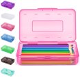 thumbnail image 1 of Yhmxh Clear Pencil Case, Large Capacity Plastic Hard Pencils Case Crayon Box with Snap-Tight Lid Stackable Art Craft Organizer Marker Organizer Box for Pens Pencils Office Supplies Storage, 1 of 7