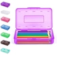thumbnail image 1 of Yhmxh Clear Pencil Case, Large Capacity Plastic Hard Pencils Case Crayon Box with Snap-Tight Lid Stackable Art Craft Organizer Marker Organizer Box for Pens Pencils Office Supplies Storage, 1 of 6