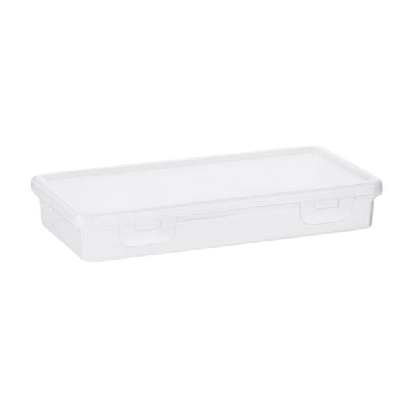 Yhmxh Clear Plastic Storage Box with Flap Lid, Multipurpose Craft Organizers and Storage Box, Stationery Storage Box Art Supply Storage Organizer Plastic Sewing Box for Beads Pencils Rubber